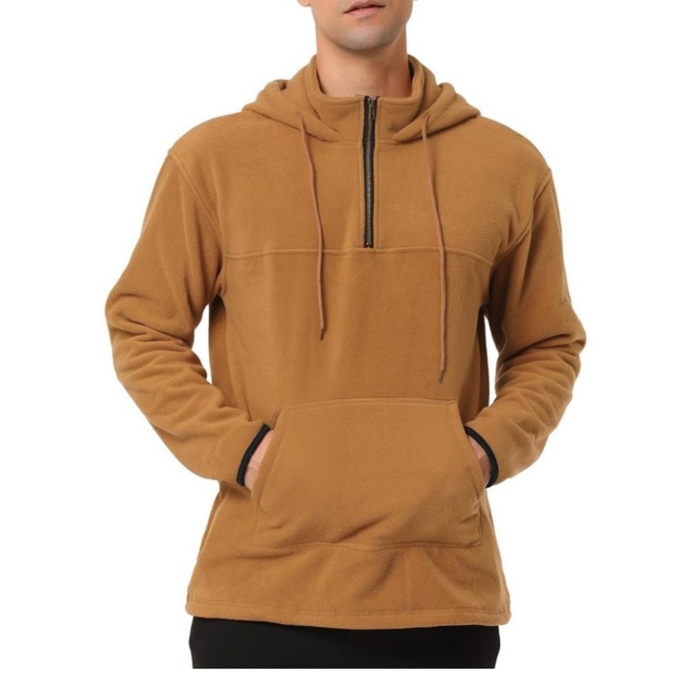 Lars Amadeus Men's Half Zip Hoodie
Drawstring Fleeced Pullover Hooded
Sweatshirt
